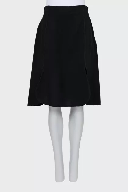 Wool skirt with slits