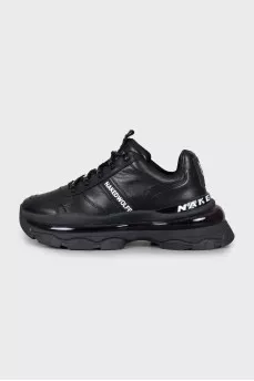 Men's black sneakers with chunky soles