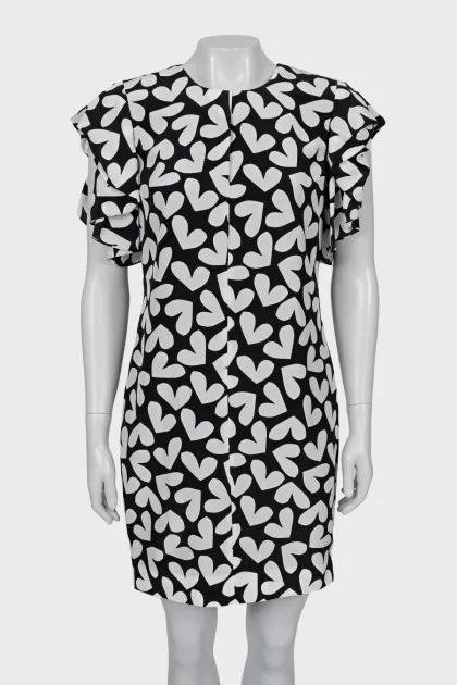 Black and white dress with accent shoulders