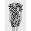 Black and white dress with accent shoulders