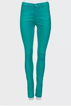 Green skinny jeans with tag