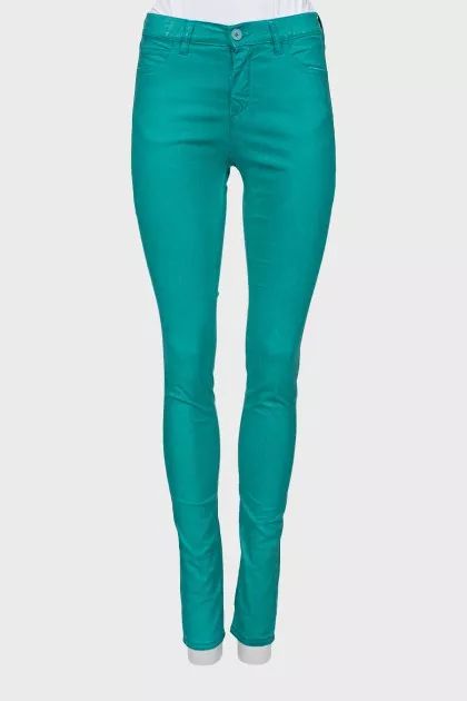 Green skinny jeans with tag