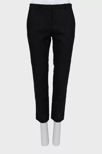 Low rise lace trousers with tag
