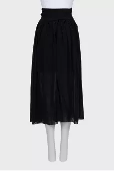 Semi-sheer midi skirt with tie