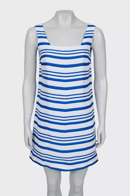 Striped A-line mini dress