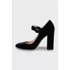 Velor high heels