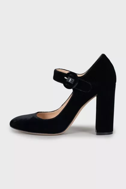Velor high heels