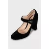Velor high heels