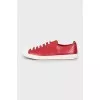 Red leather sneakers