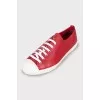 Red leather sneakers