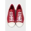 Red leather sneakers