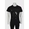 Men's black T-shirt with skull