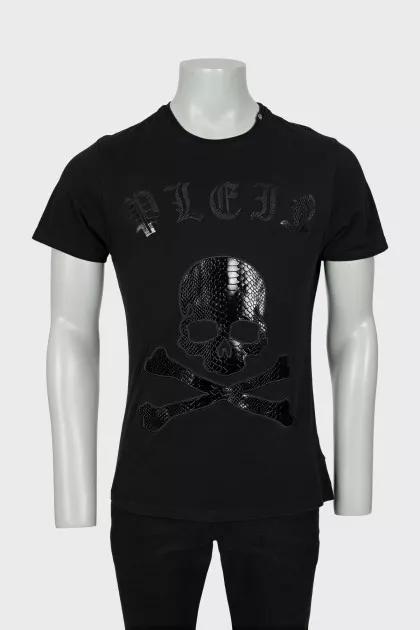 Men's black T-shirt with skull