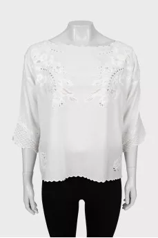 Loose blouse with 3/4 sleeves