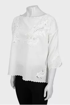Loose blouse with 3/4 sleeves