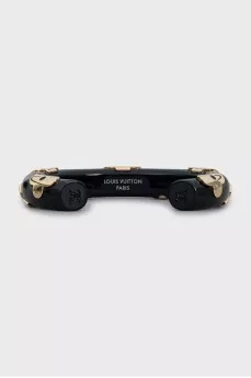 Black resin bracelet with company logo