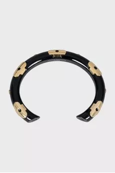 Black resin bracelet with company logo