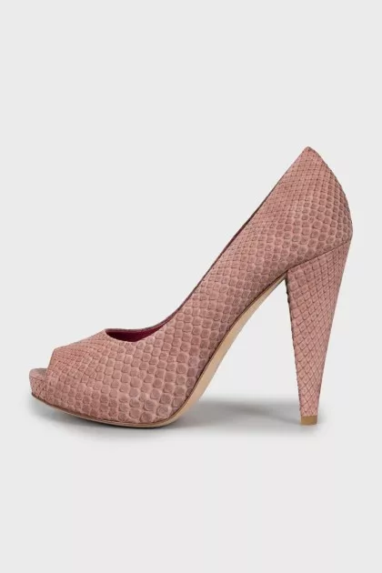 Suede wedge heels