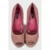 Suede wedge heels