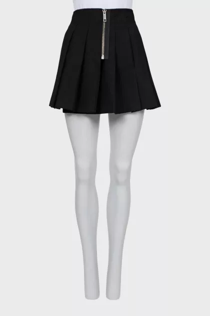 Low-rise wool skirt