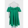 Green off-shoulder dress