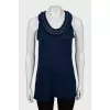 Blue A-line tank top