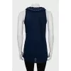 Blue A-line tank top