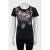 Slim fit T-shirt with floral print