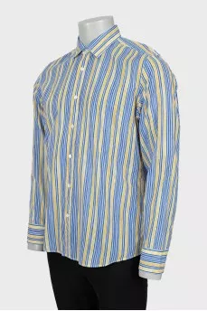 Мужская полосатая рубашка slim fit