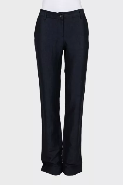 Pants made of wool and linen straight cut