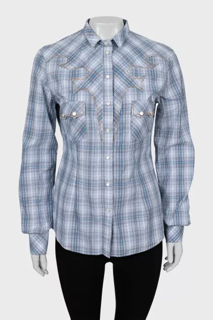 Slim fit plaid shirt