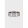 Silver ring with signature engraving