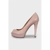 Pink open toe shoes