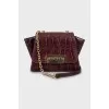 Mini bag with embossed leather