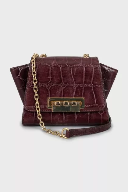 Mini bag with embossed leather