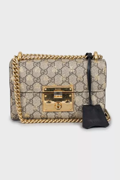 Bag in signature print Padlock
