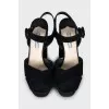 Suede block heel sandals