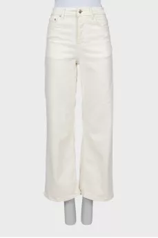 Білі джинси wide leg fit
