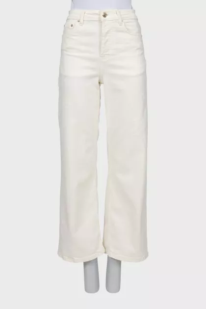 White jeans wide leg fit