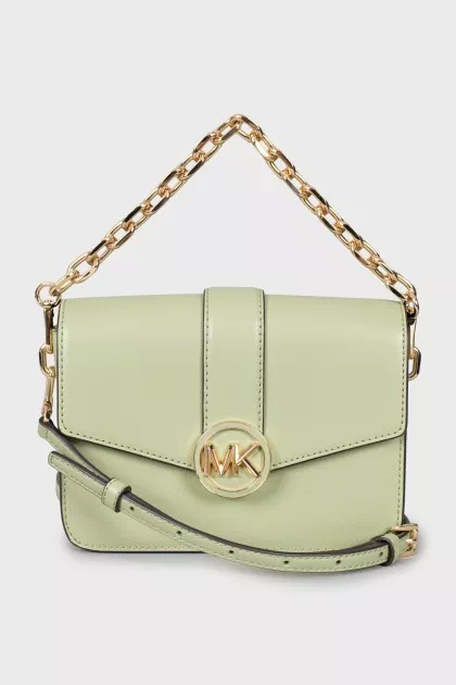 Green bag with gold logo