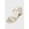 Snakeskin sandals with decor
