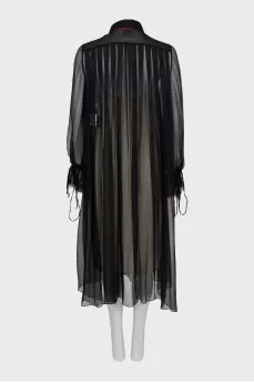 Semi-sheer silk slip dress