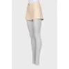 Beige leather shorts