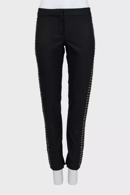Wool trousers decorated with studs