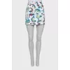 Printed denim mini skirt