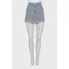 Denim skirt with raw edge