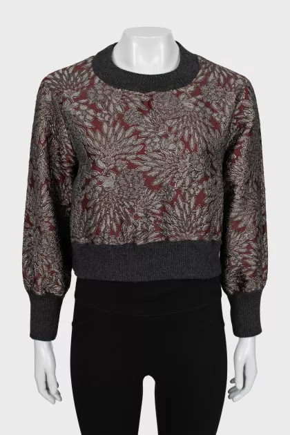 Floral cropped sweater