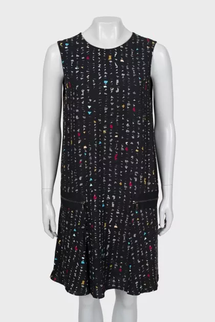 A-line dress in geometric print