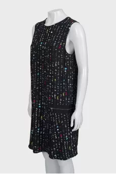 A-line dress in geometric print
