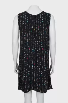 A-line dress in geometric print